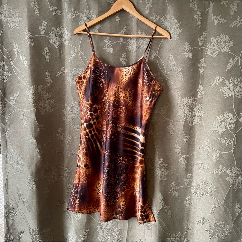 Vintage 90s Animal Print Slip Dress by Dreamy Nights
